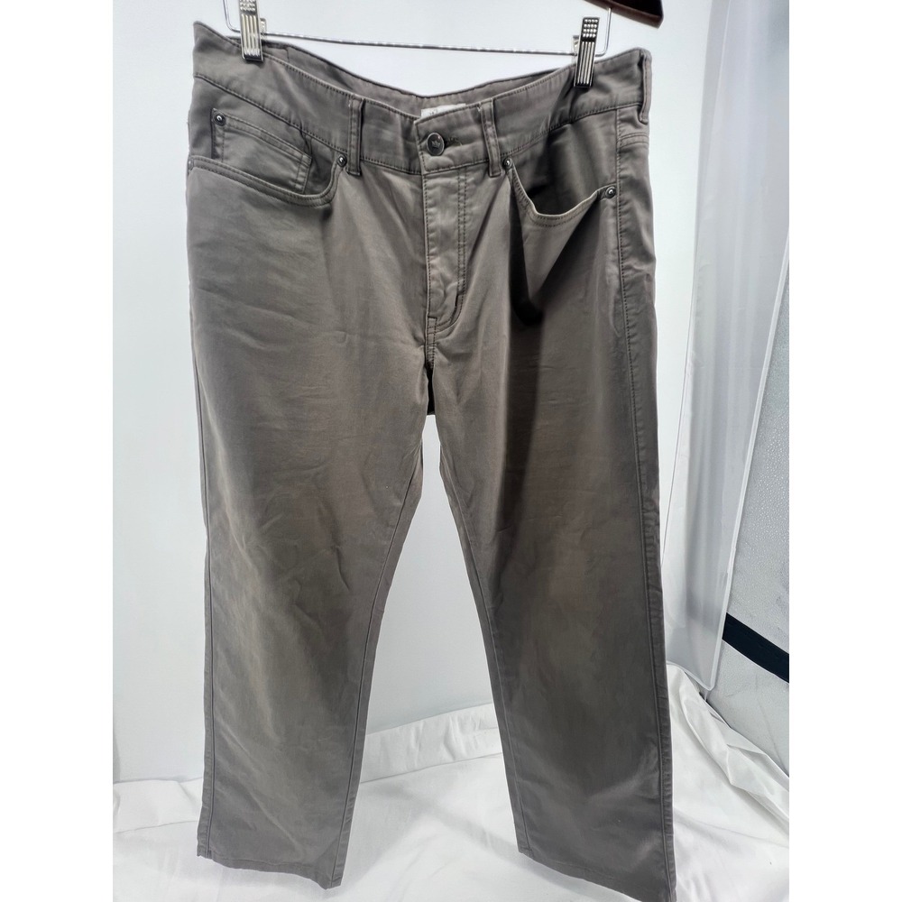 Peter Millar Mens‎ Gray Chinos Pants Size 34 Flat Front Casual Business